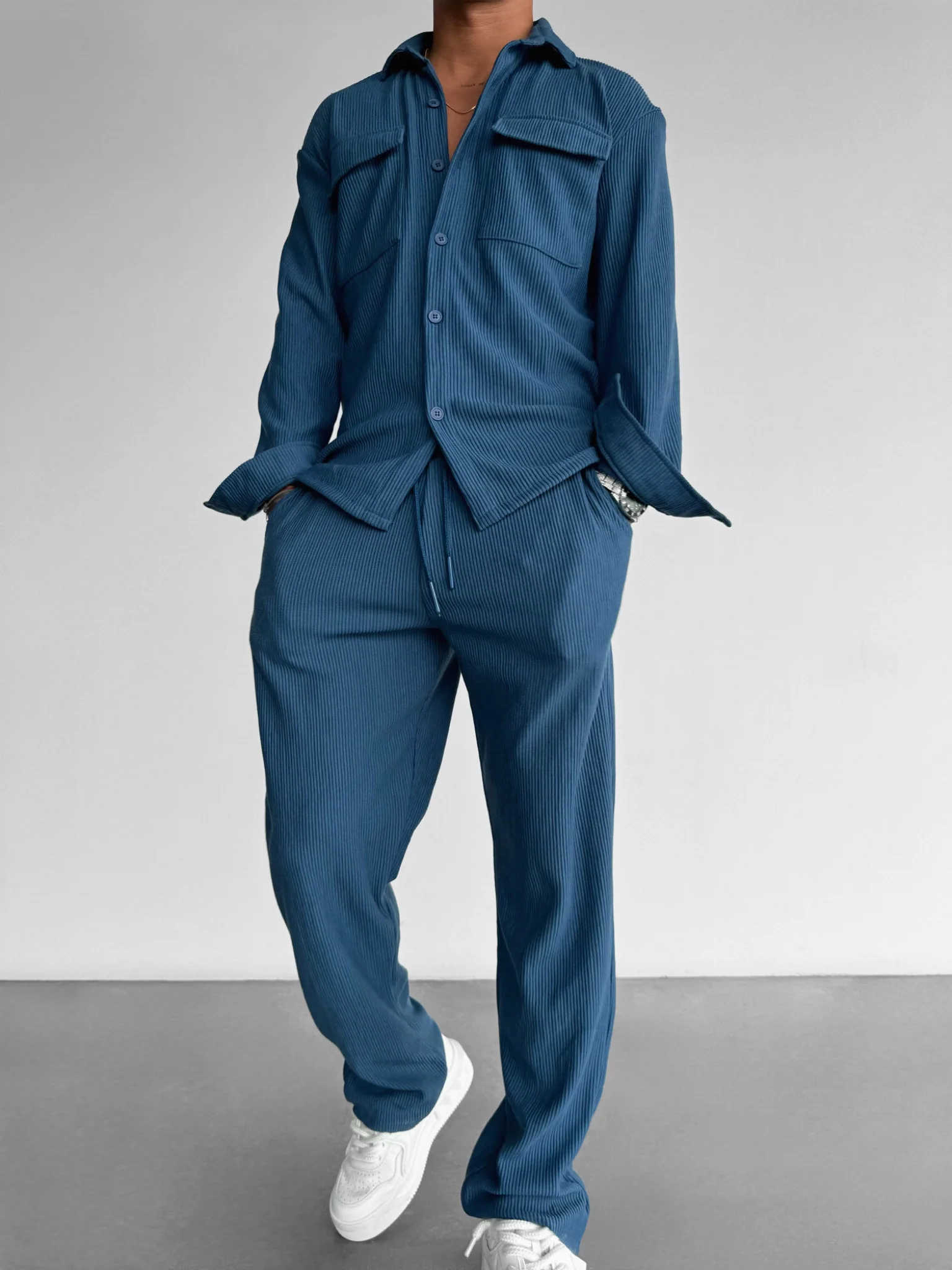 Loose Fit Cord Pant - Indigo - Image 3