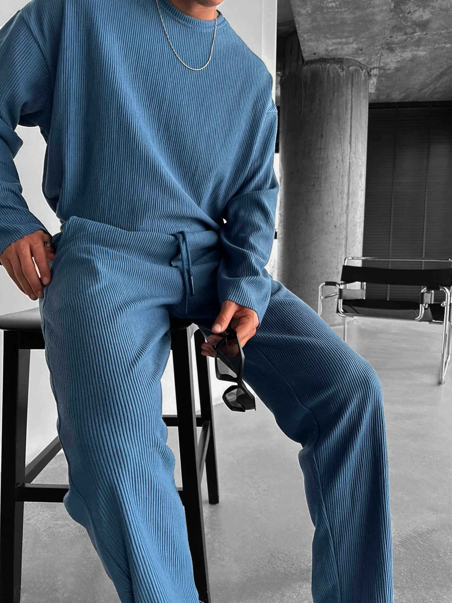 Loose Fit Cord Pant - Indigo - Image 5