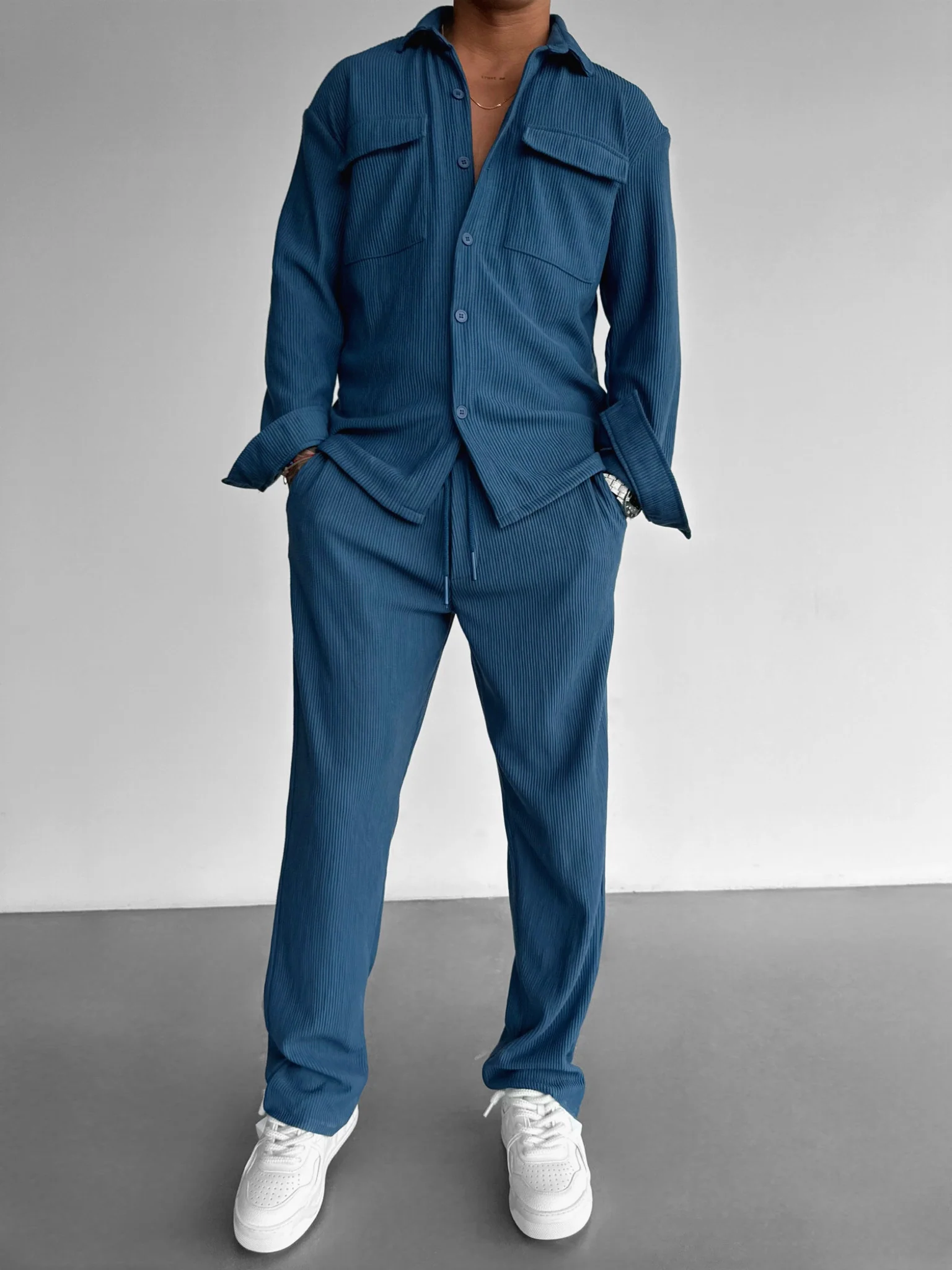 Loose Fit Cord Pant - Indigo - Image 6