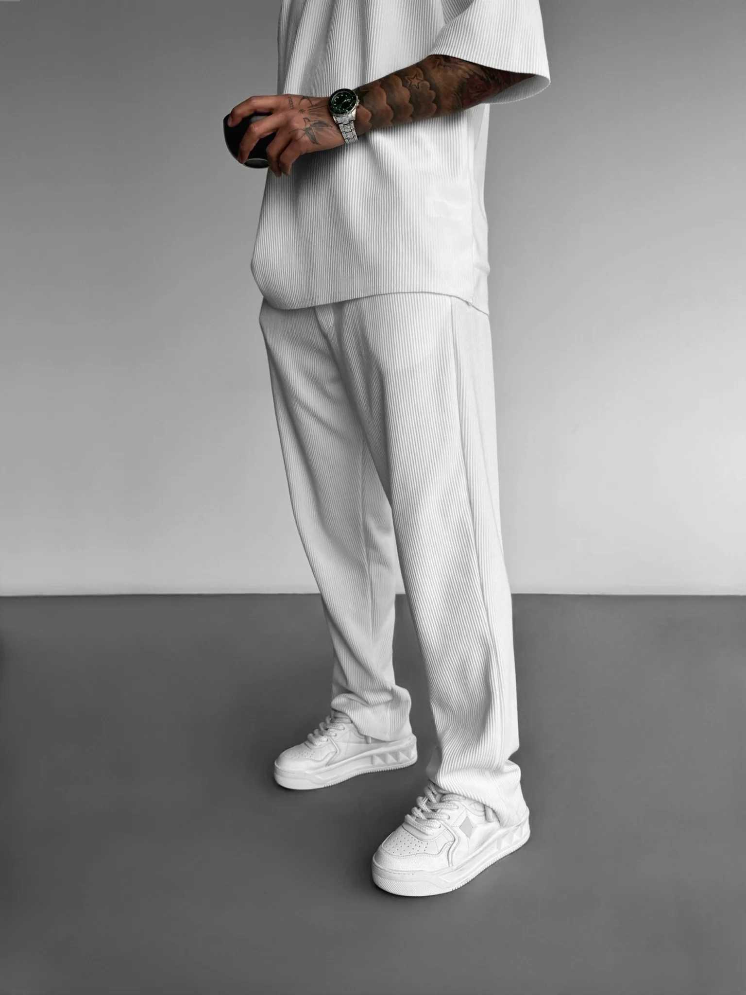 Loose Fit Cord Pant - White - Image 3