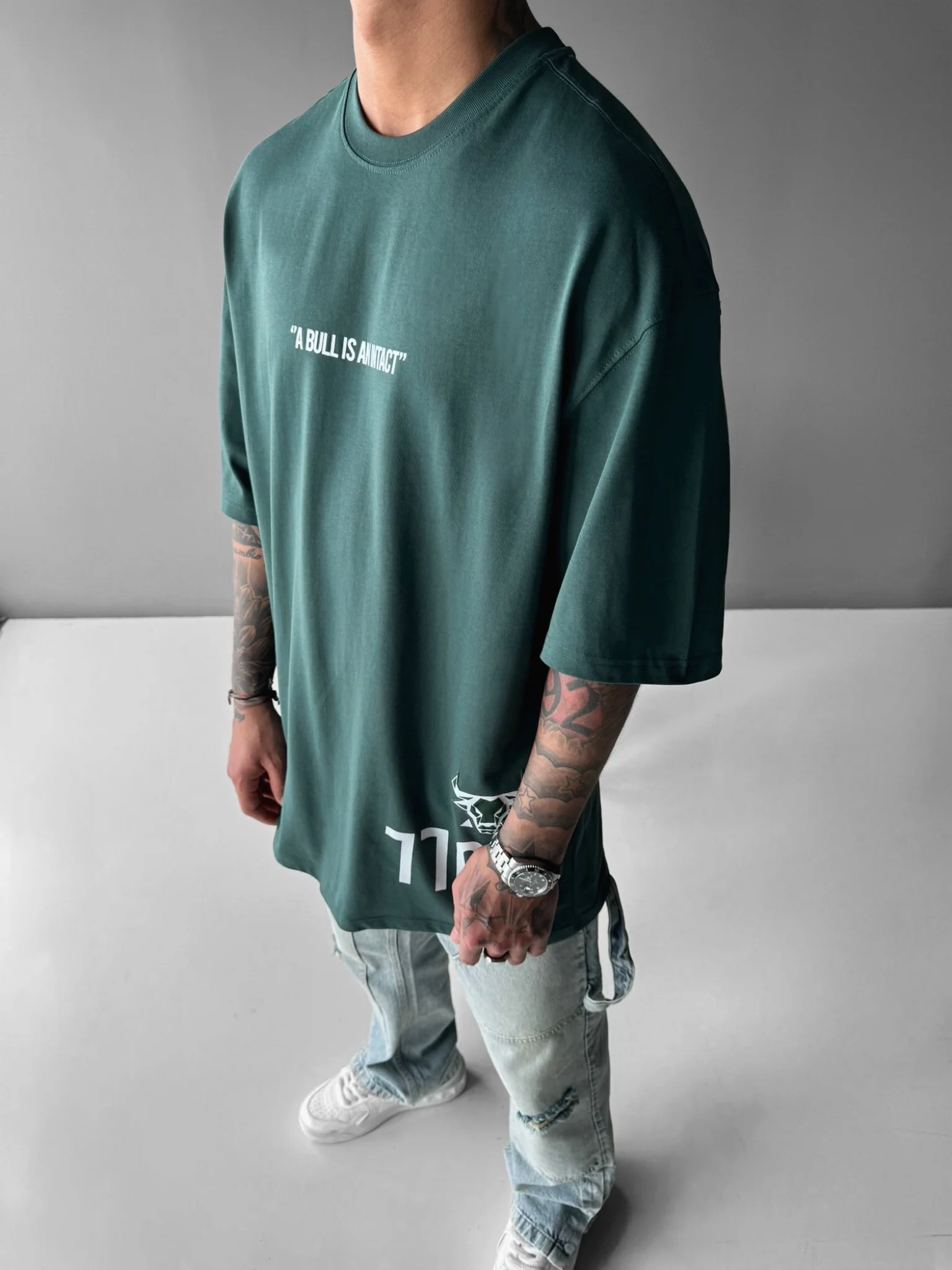 Oversize Bull T-shirt - Petrol - Image 4