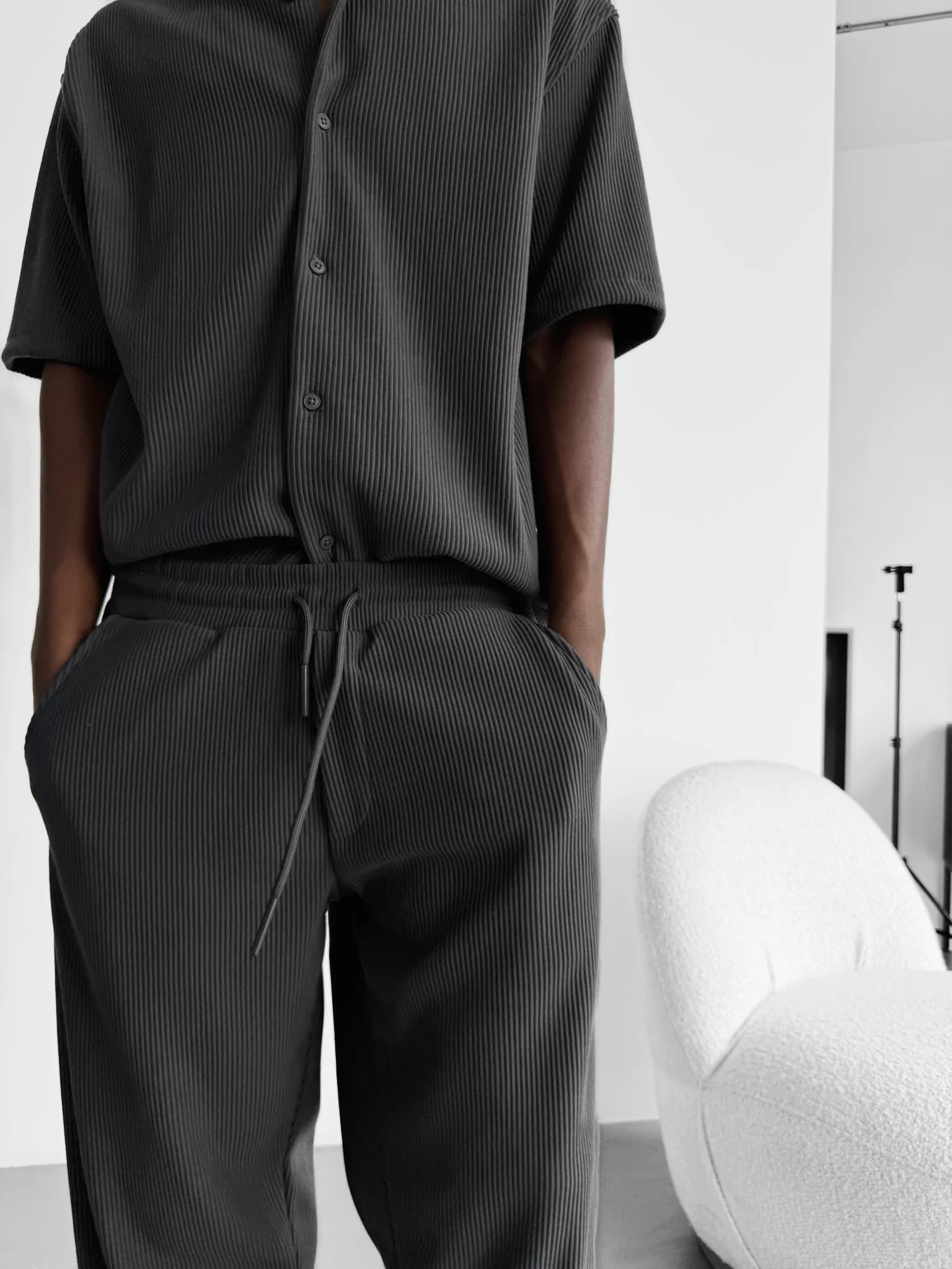 Oversize Cord Shirt - Anthracite - Image 4