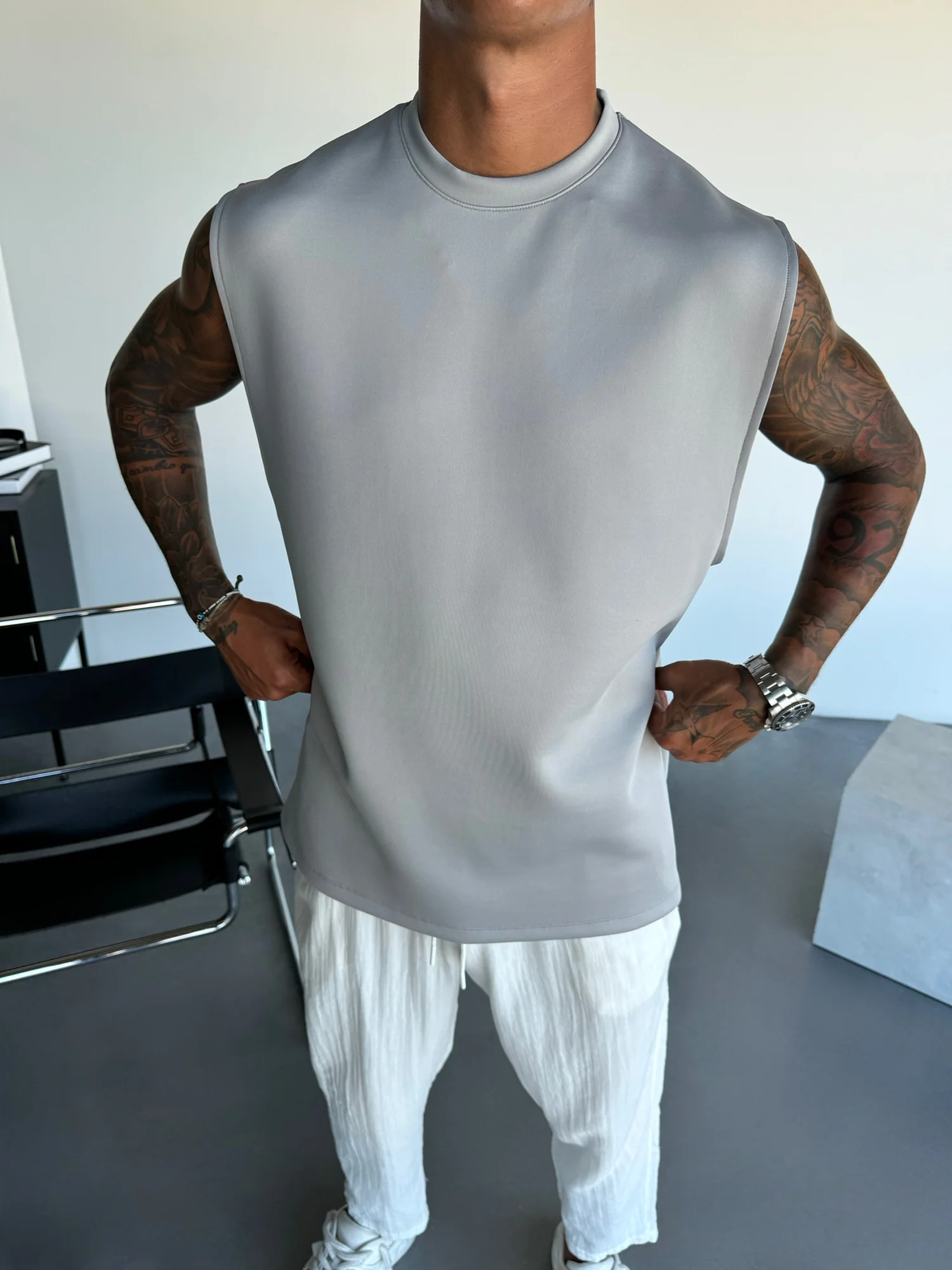 Oversize Diver Tanktop - Grey - Image 3