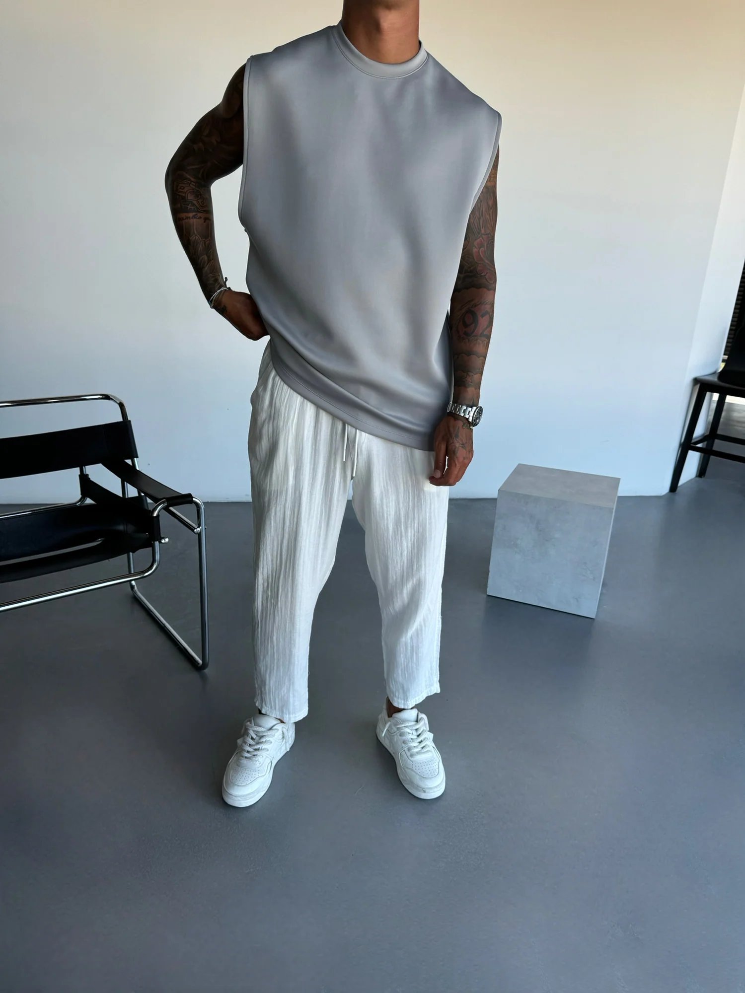 Oversize Diver Tanktop - Grey - Image 4