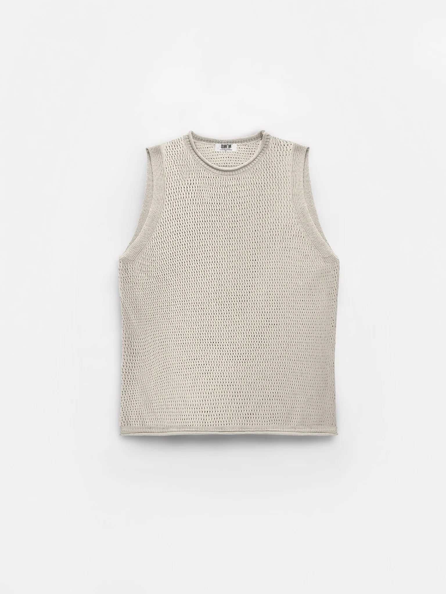 Oversize Textured Tanktop - Beige - Image 3