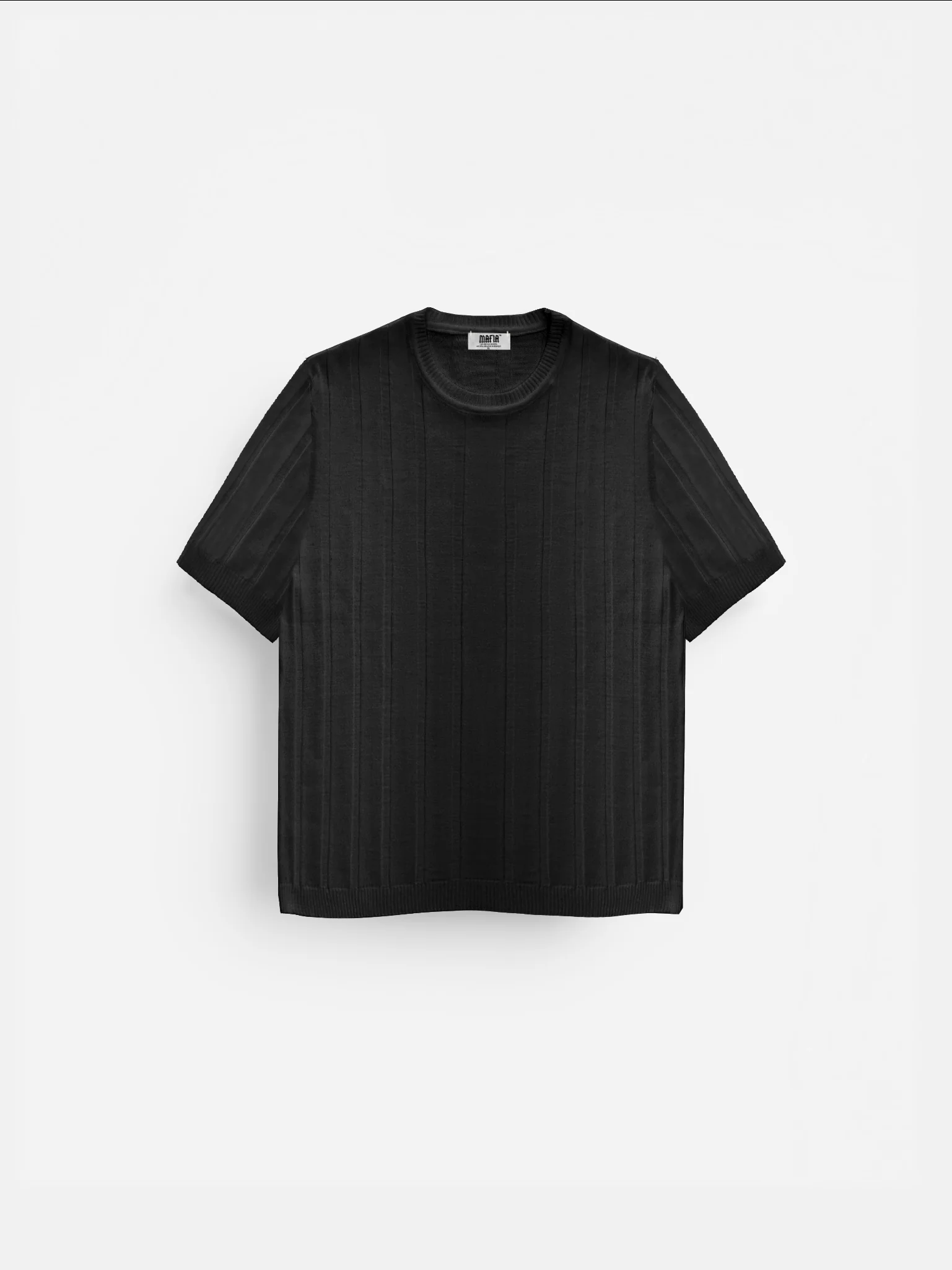 Regular Fit Knit Lines T-shirt - Black - Image 3